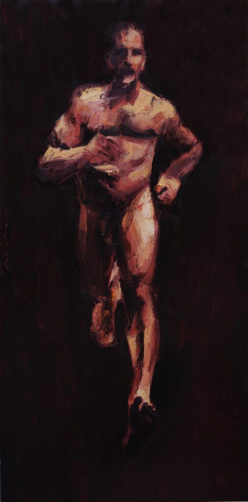 THE RUNNER -huile sur toile , 200x100cm